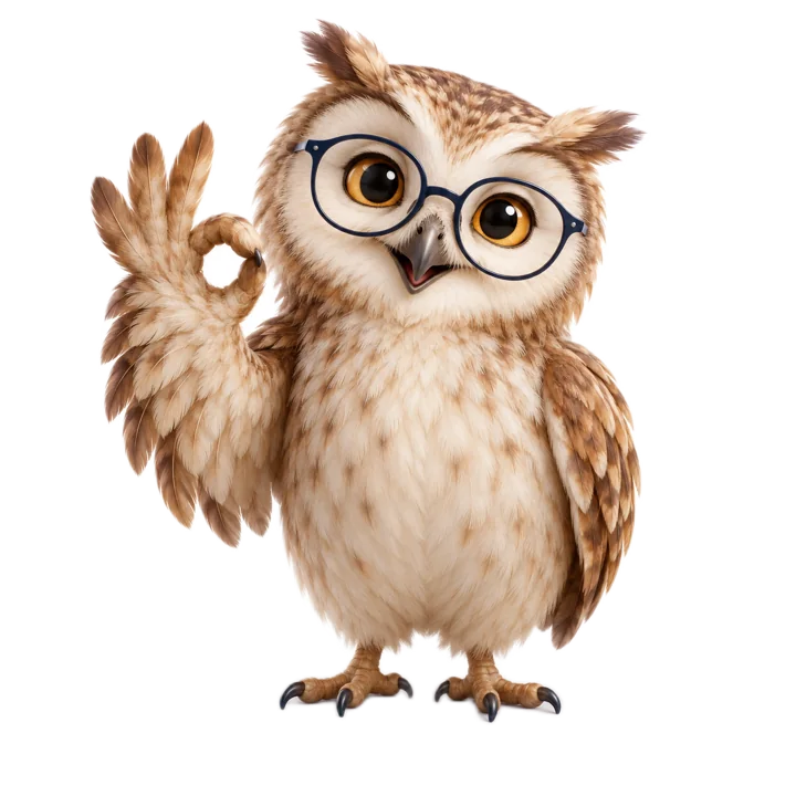 The Broker Assistant owl in front of the moon